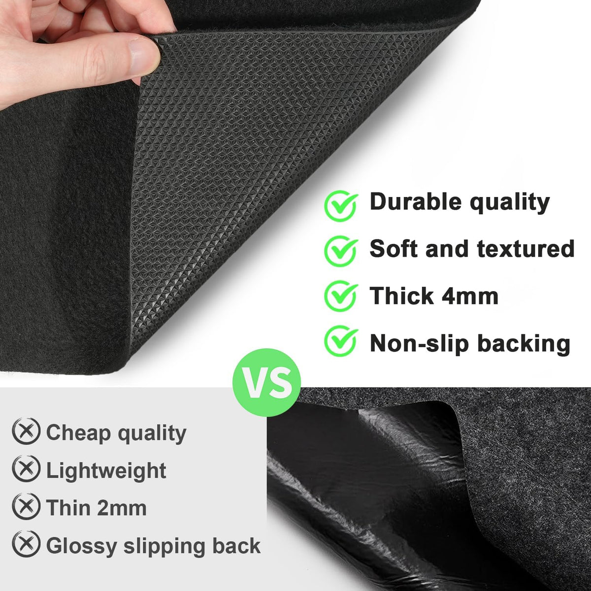Golener Oil Spill Mat - Garage Floor Mat, Absorbent Oil Pad, Premium Maintenance Mat, Waterproof, Contain Liquid, Protect Garage Surface from Spill & Stain, Reusable, Washable, Durable, Black, 72”x96”