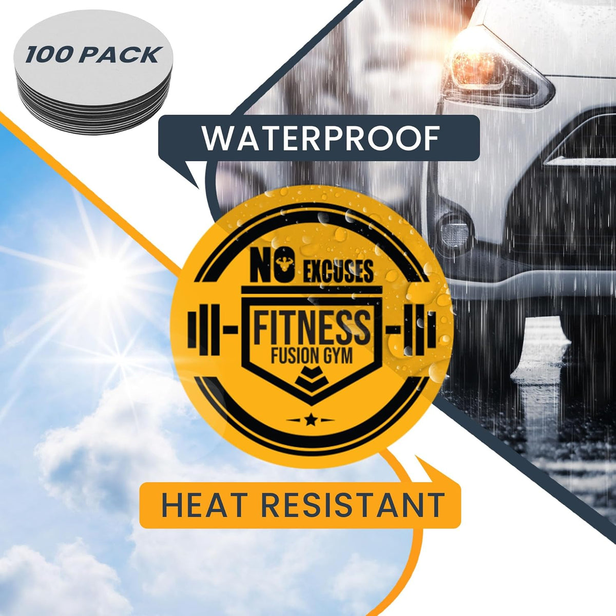 Magnet Me Up Customizable 30 Mil Round Magnet- 6”, 100 PK Weatherproof Car Magnet for Businesses, Sports Teams, Fundraiser, Personal Expression- Custom Text & Logo- Strong Magnetic Vinyl for Vehicles