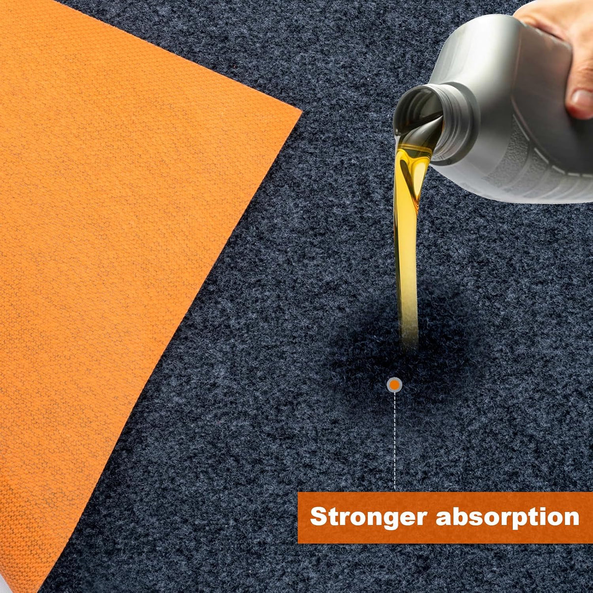 64 X 32 Inch Heavy Duty Oil Spill Mat, 6.5mm Thickened Garage Floor Mat for Under Car, 1/4" Waterproof Rubber Backing Absorbs Oil Quickly, Washable, Reusable, Durable, Non-Slip