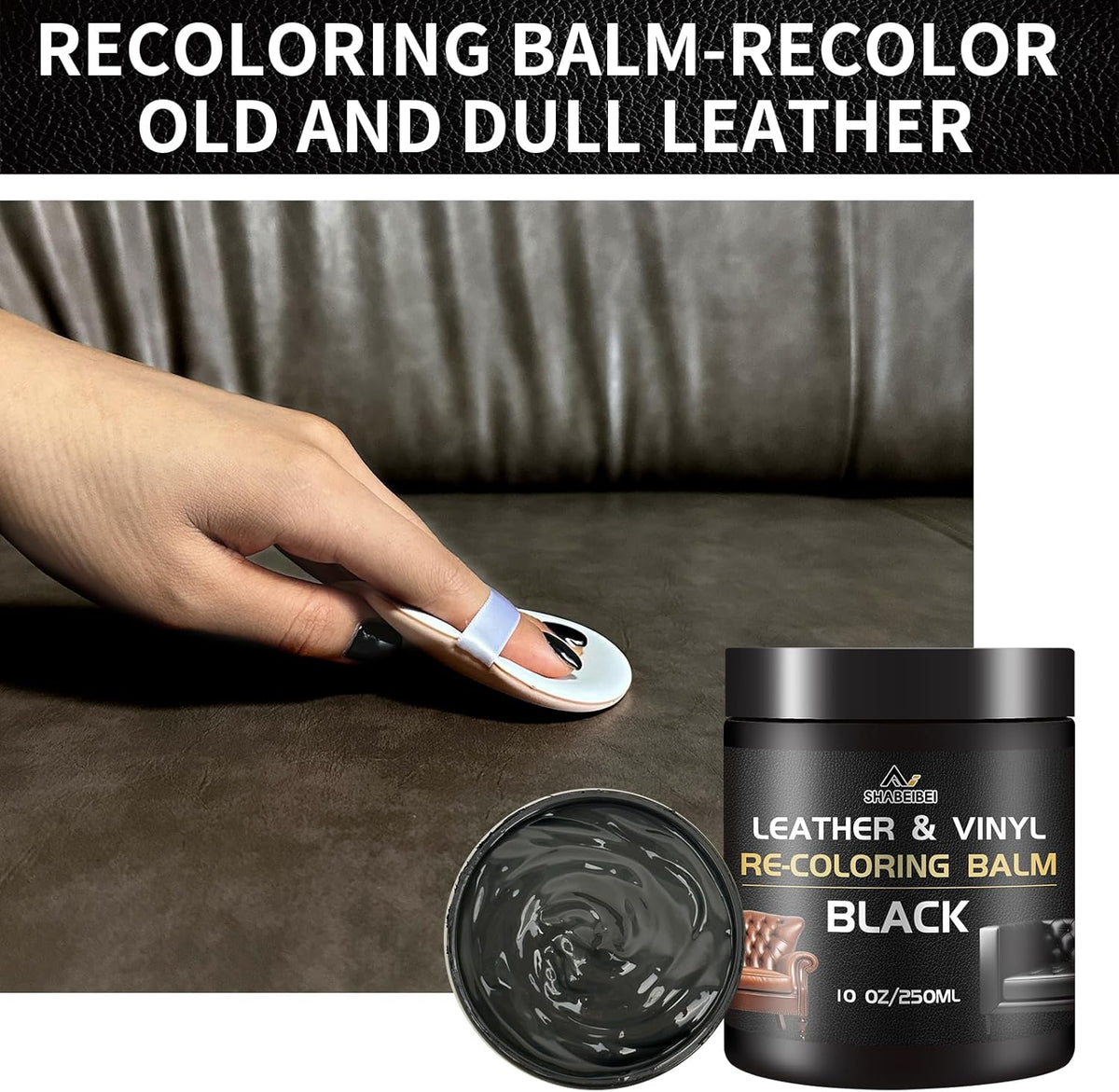 Leather Repair Kit Recoloring Balm Cleaner Conditioner Waterproof Beeswax Oil for Car Seat Furniture Couch Shoe Leather Vinyl(Maroon)