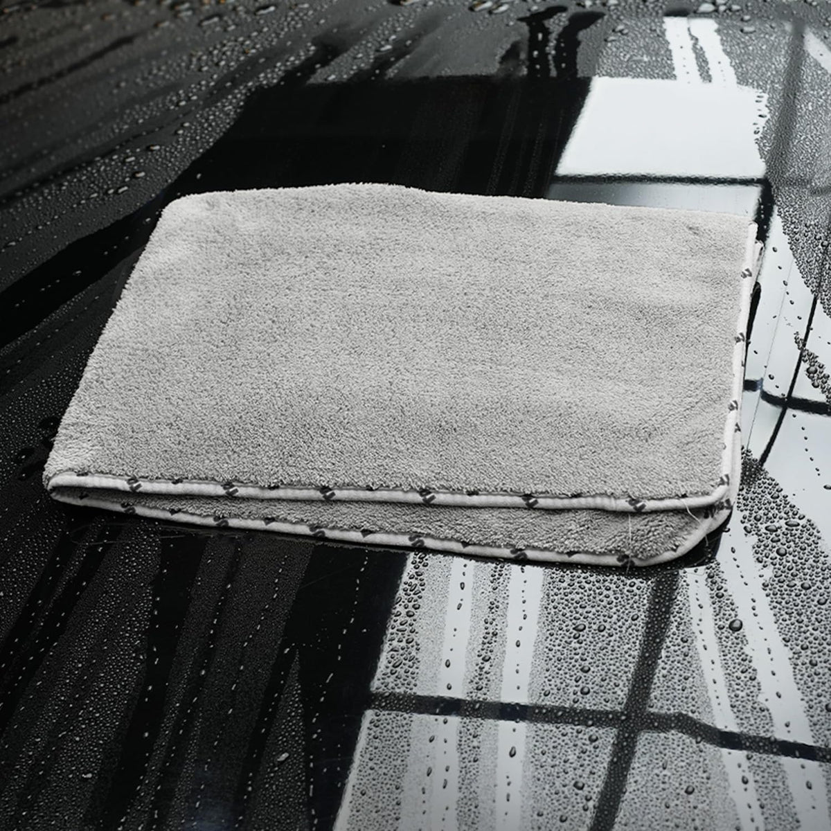 SPTA Car Microfiber Towels Woolly Mammoth Large, Super Absorbent and Soft Microfiber Towels for Cars, Gray (26.4 x 38.2 inch) -MT035