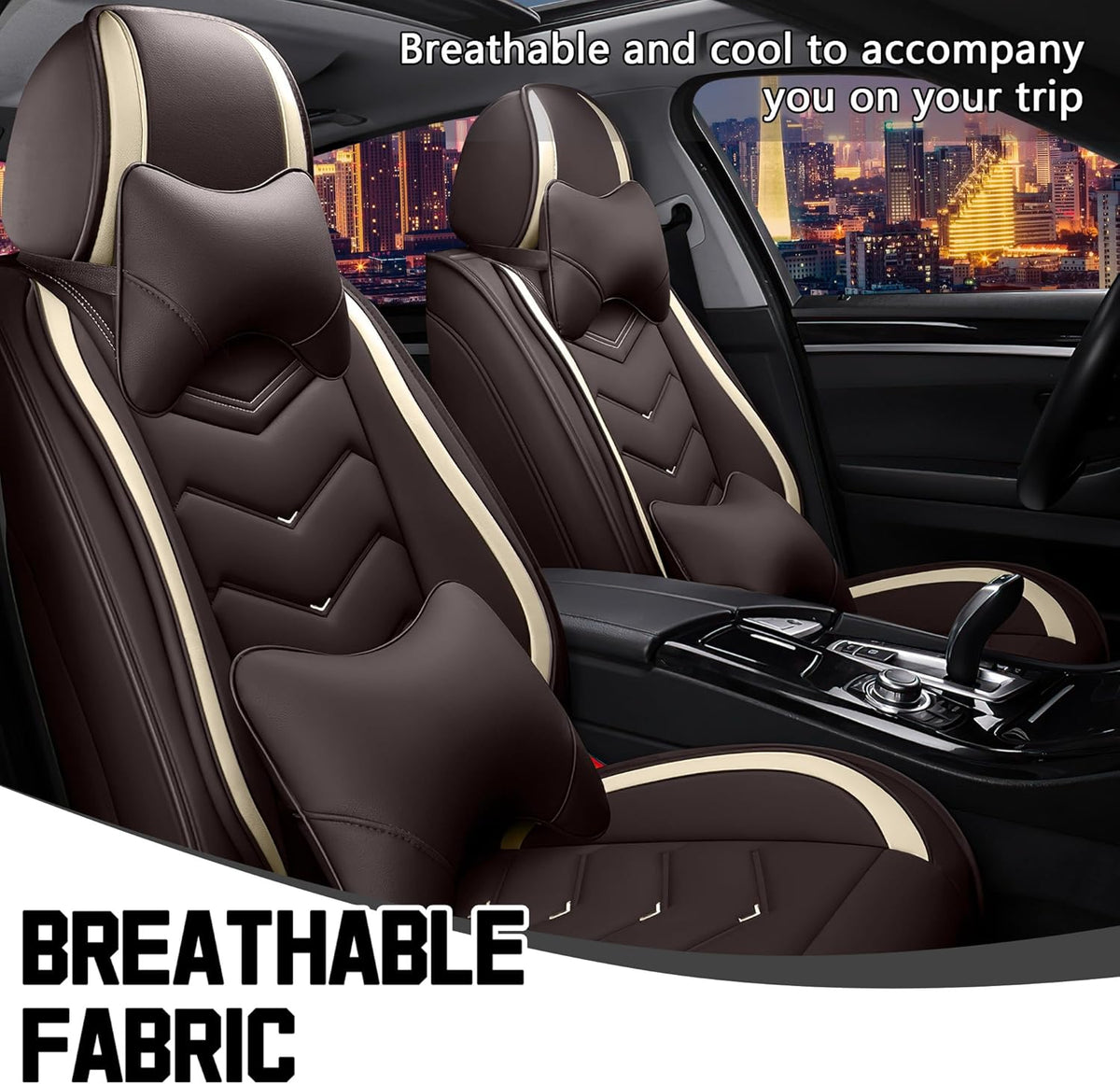 Car Seat Covers for Chrysler Pacifica 2004-2025, Stylish Sport Seat Cover, Premium Nappa Leather Car Seat Cover. Automobile Seat Covers Sets.(Luxury 2 Seats/Coffee Color)