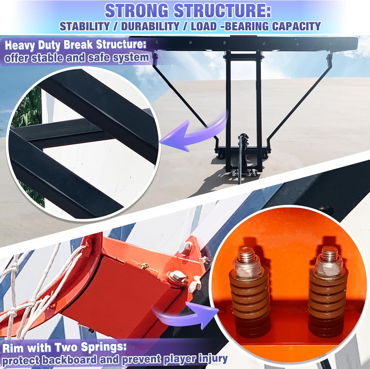 54.5" Wall Mounted Basketball Hoop Adjustable Height Basketball Goal Indoor Outdoor Use Easy Assemble Perfect for Garage Fitness Center Barn School Gym Camp Driveway and More