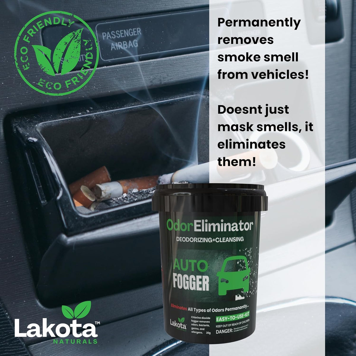 Chlorine Dioxide Fogger Deodorizing Kit, Car Bomb Odor Eliminator, Smoke Smell Remover For Car, Scent Bomb Air Freshener & Deodorizer. Easy to Use Kit Eliminates All Kinds of Odors!