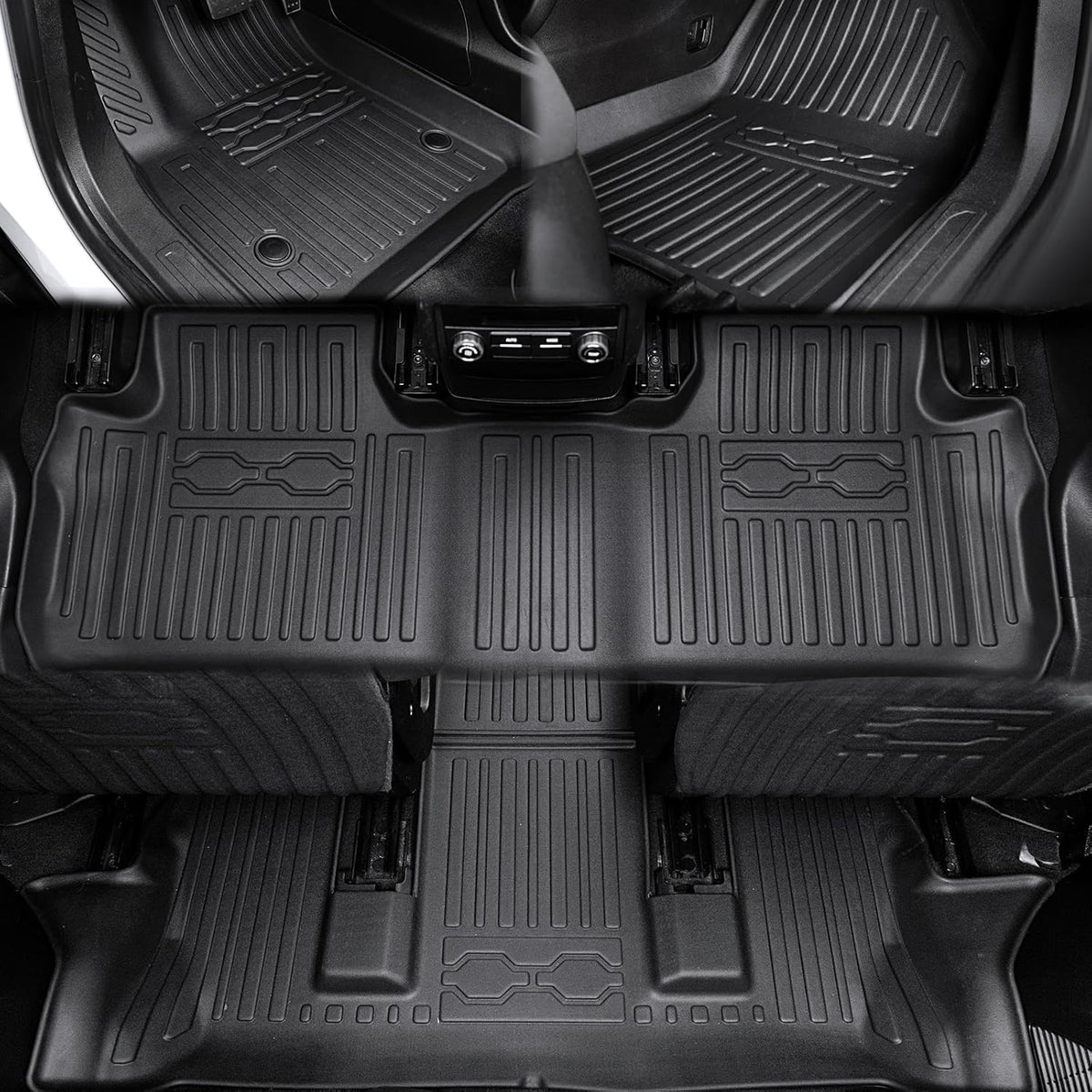 Floor Mats for 2017-2023 GMC Acadia (6-seat), All Weather TPE 2-in-1 Cargo Mat with Backrest Mat for Acadia Accessories