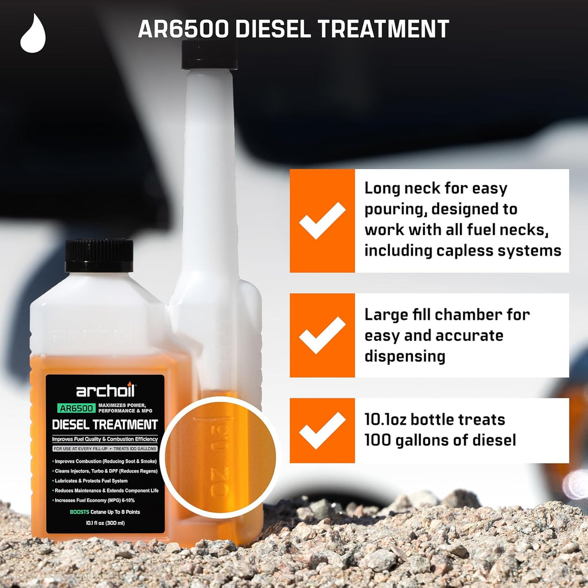 Archoil AR6500 Diesel Treatment (10.1 oz) - Four Pack - Treats 400 Gallons - Additive for All Diesel Vehicles…