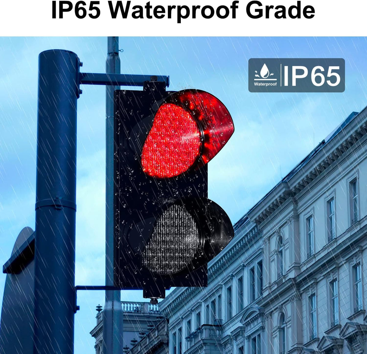 BBMI AC85-265V Red/Yellow 200mm(8inch) Traffic Light, Stop and Go Light, Led Traffic Signal Light, PC Housing Outdoor Waterproof IP65 Industrial, Cobweb Lens Led Warning Light.