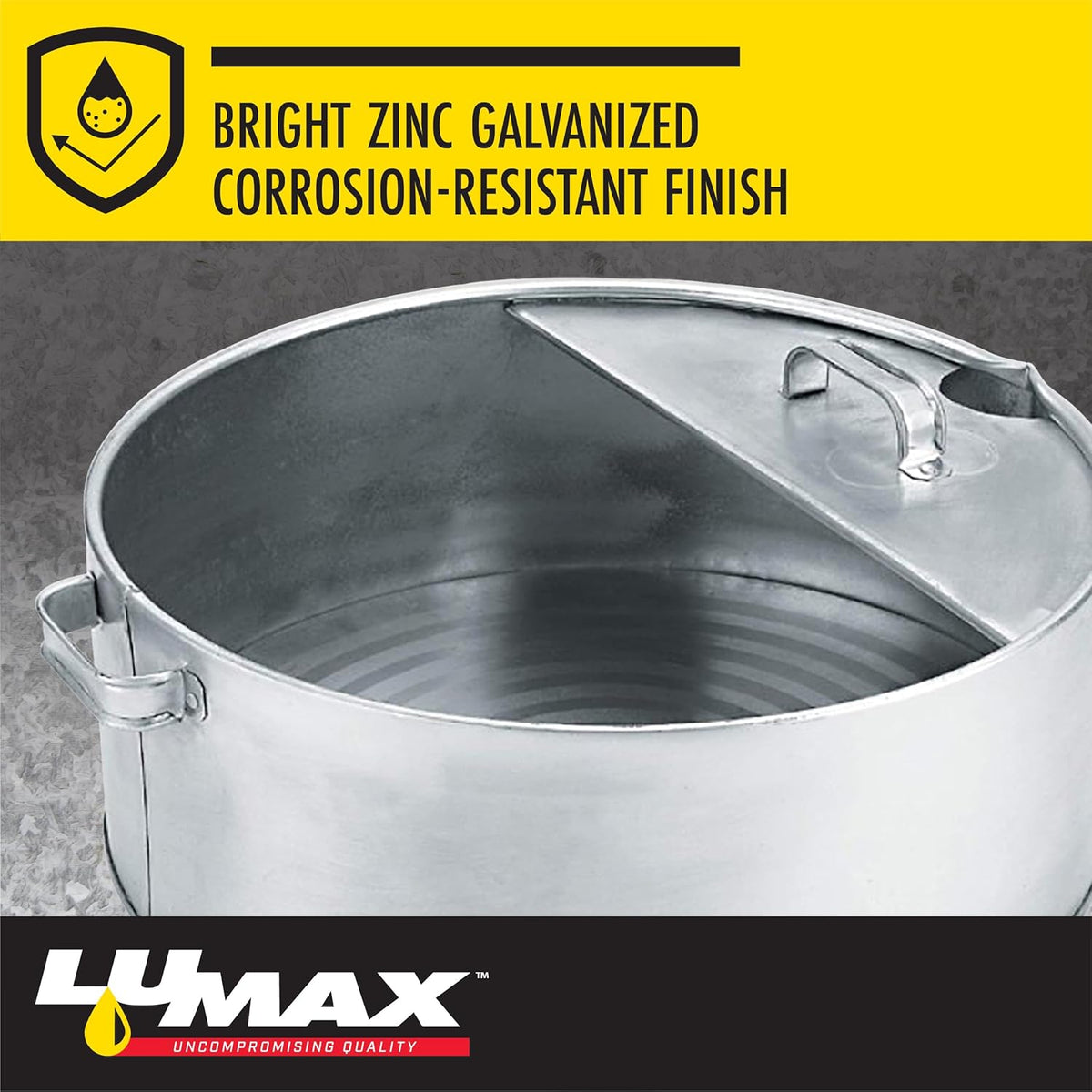 LUMAX LX-1710 Silver 6 Gallon (23 L) Galvanized Drain Pan, Heavy Duty Construction for Rugged Use, Zinc Galvanized for Corrosion-Resistant