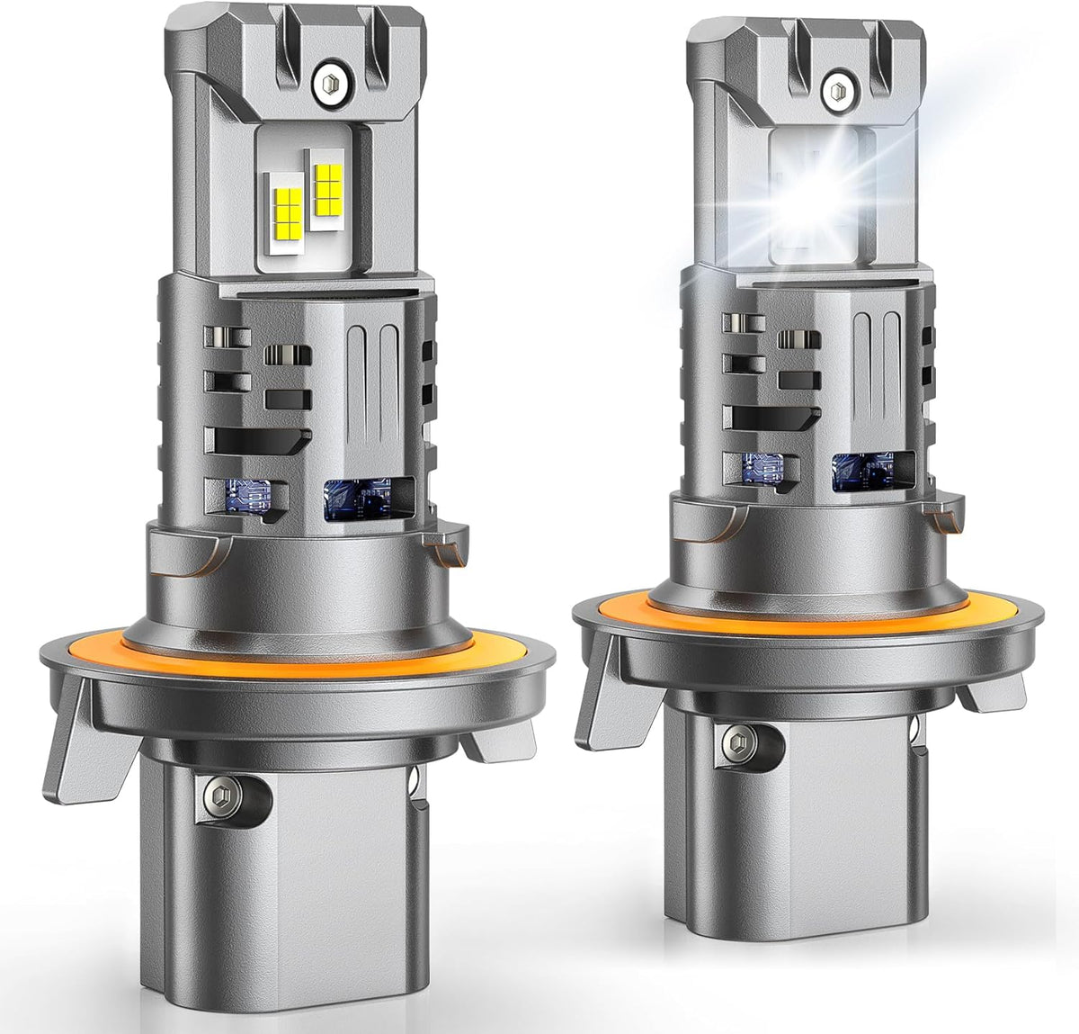 FAHREN 9008 H13 Bulbs, Lastest 45000LM High Visibility, 6500K Cool White, Compact 1:1 Size, Waterproof IP68 fog bulbs, Plug and Play, Pack of 2