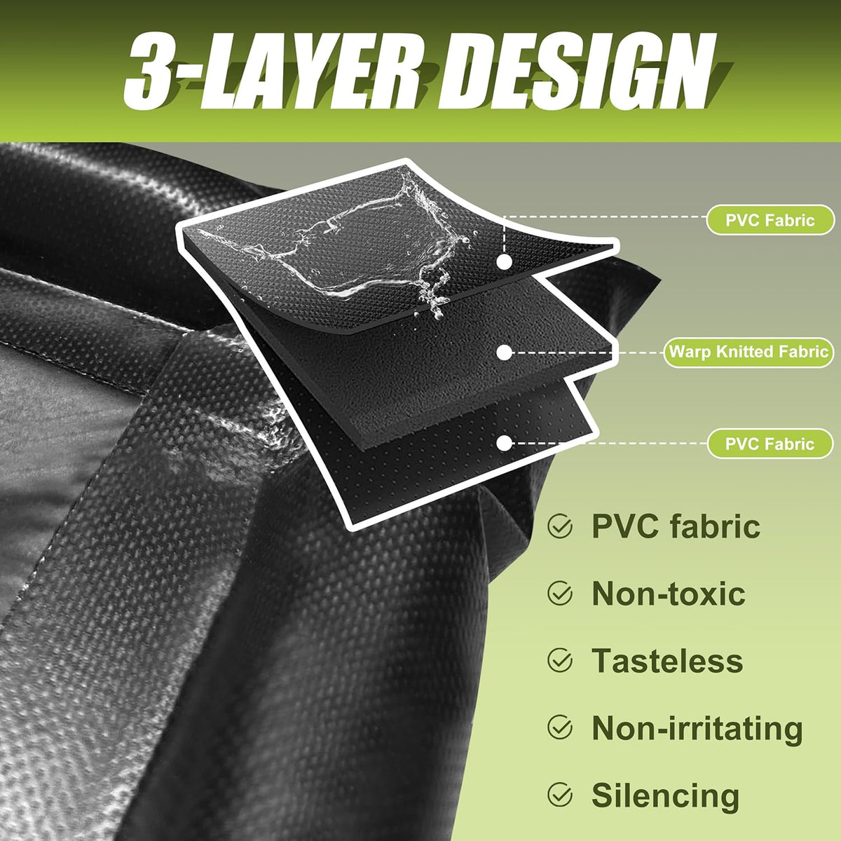 Garage Floor mat for SUV/Truck Containment Garage Car Mat for Snow Mud Rain(8ft 6in x 20ft) Black