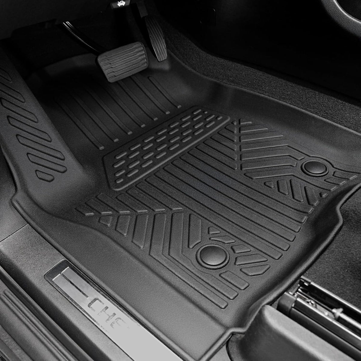 Floor Mats Set for 2021-2025 Chevrolet Chevy Tahoe/GMC Yukon 7 Seats Accessories, Full Coverage All Weather Floor Mats Cargo Mat with 3rd Row Backrest Protectors & Door Sill Guards