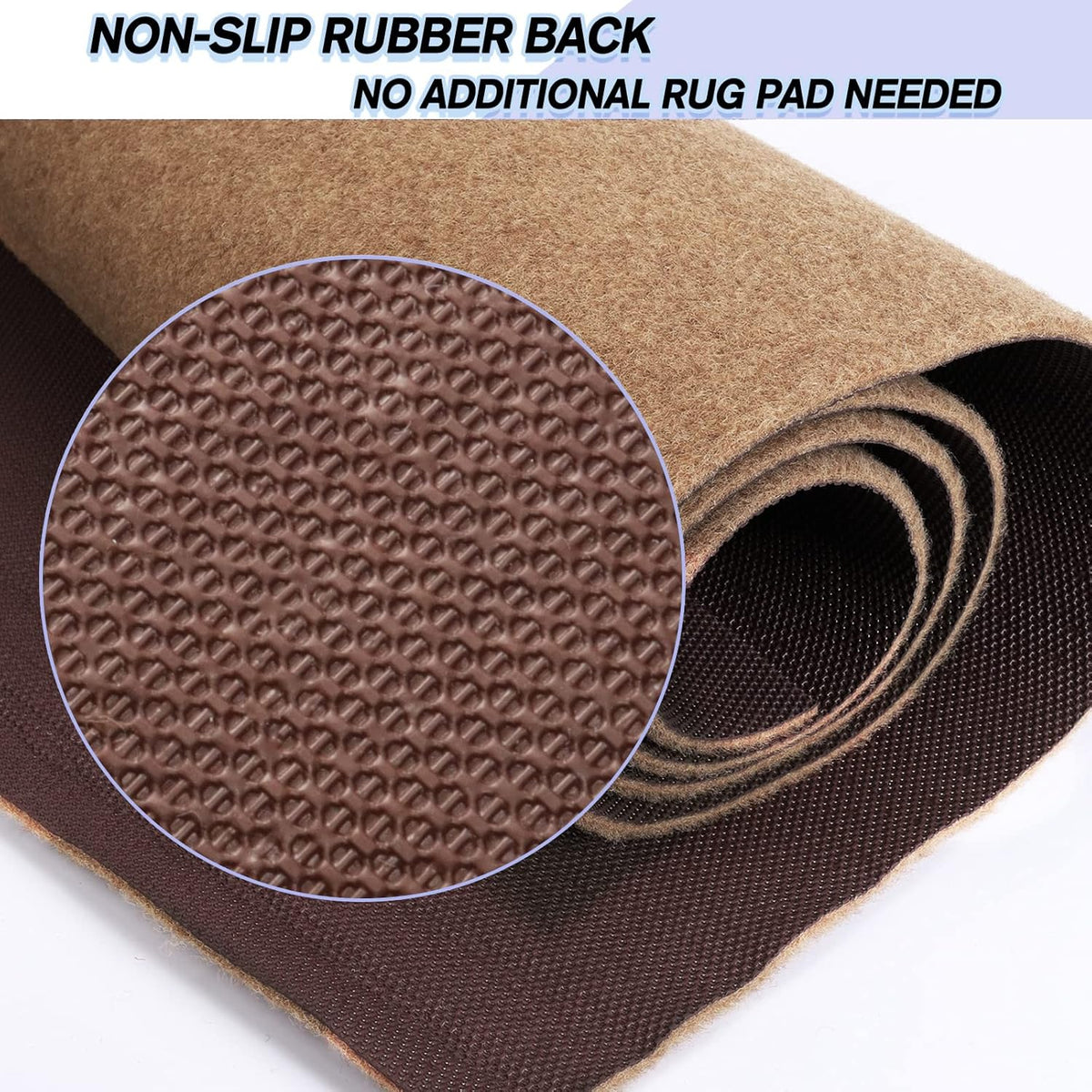 Custom Size Backed Non-Slip Area Rugs Runner, Easy Clean, Waterproof Runner Rugs for Hallway Entryway, Kitchen, Laundry, 3FT x 3FT, Beige