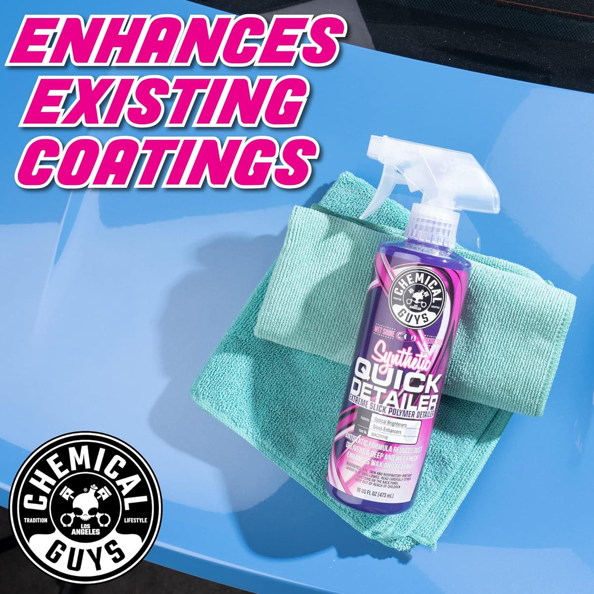 Chemical Guys WAC211 Synthetic Quick Detailer, Extreme Slick Polymer Detailer, Safe for Cars, Trucks, SUVs, Motorcycles, RVs & More, 128 fl oz (1 Gallon)