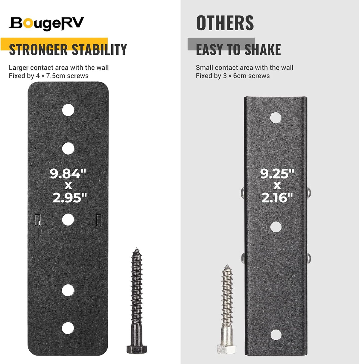 BougeRV Hitch Wall Mount, Adjustable 1.25"/2" Receiver, Heavy Duty 300LBS Bike Cargo Rack Storage, Hanging Garage Organizer, Trailer Hitch Receiver for Hitch Bicycle Ski Rack Storage Organizer