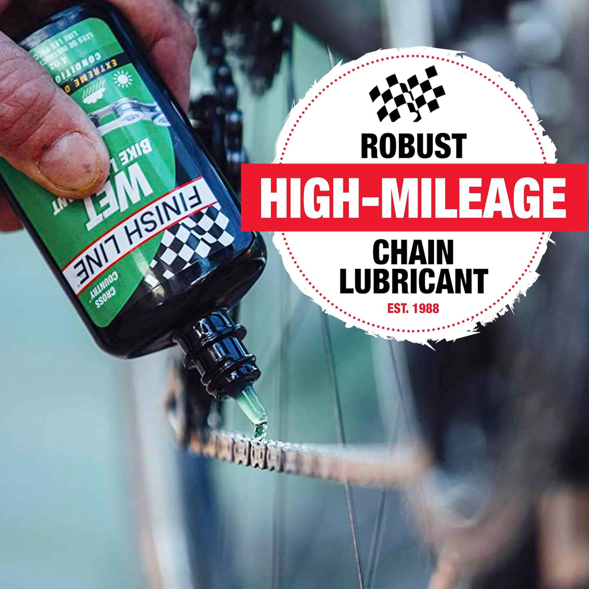 Finish Line WET Bike Lubricant Squeeze Bottle, 8 oz.