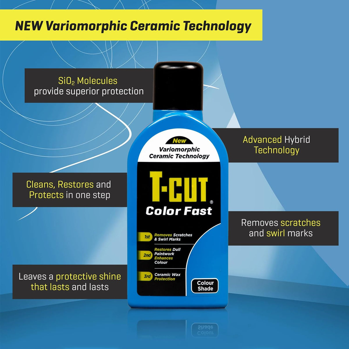 T-Cut Midnight Blue Scratch Remover Color Fast Paintwork Restorer Car Polish, 13 Colors Available, 17 Fl Oz