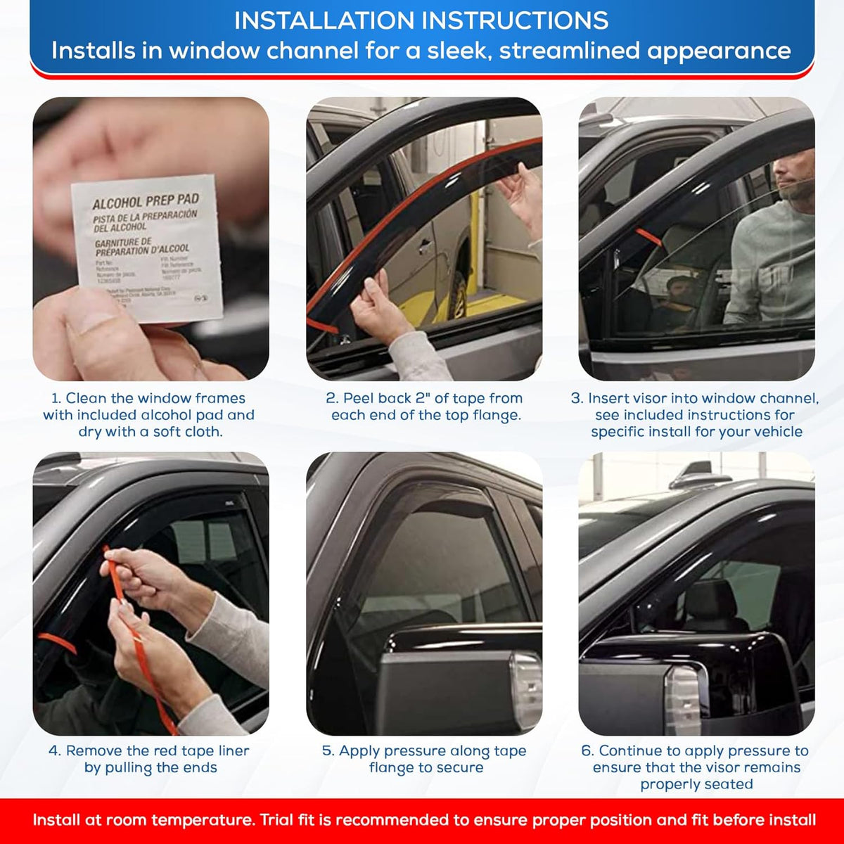 KPY Window Visor Compatible with Honda Ridgeline 2006-2014, 4PC Rain Guard Side Window Vent Deflectors in-Channel Style, 2006 2007 2008 2009 2010 2011 2012 2013 2014