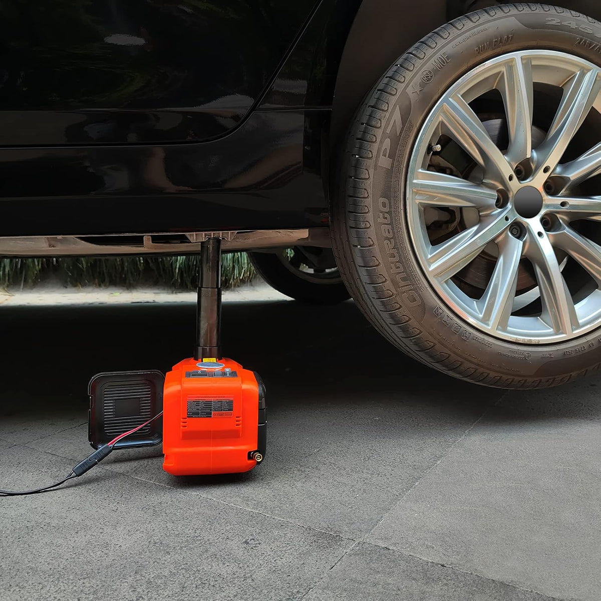E-HEELP Electric Car Jack 5Ton 12V Kit Hydraulic (Lifting Range: 6.1~17.7 inch) with Inflator Electric Jack for Car SUV Sedan MPV Change Tires Garage Repair Emergency Kit