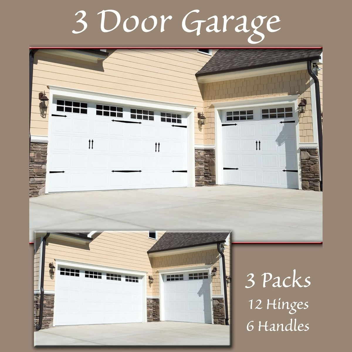 Household Essentials Garage Handle and Hinge Magnets – Decorative Magnetic Hardware Steel Doors, Easy Installation, Durable & Weatherproof, Set of 6