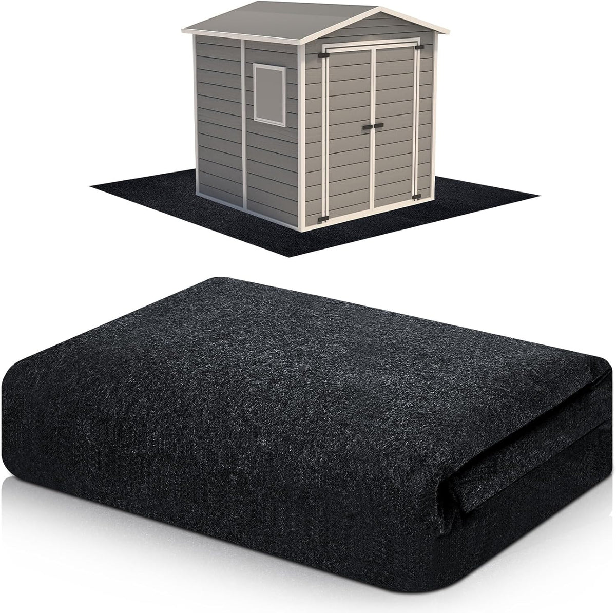 Haull Outdoor Storage Shed Floor Moat Waterproof Outdoor Carport Mat Thickened Soft Patio Furniture Pad Washable with Non Slip Backing, Storage Shed Not Included (10 x 14 ft)