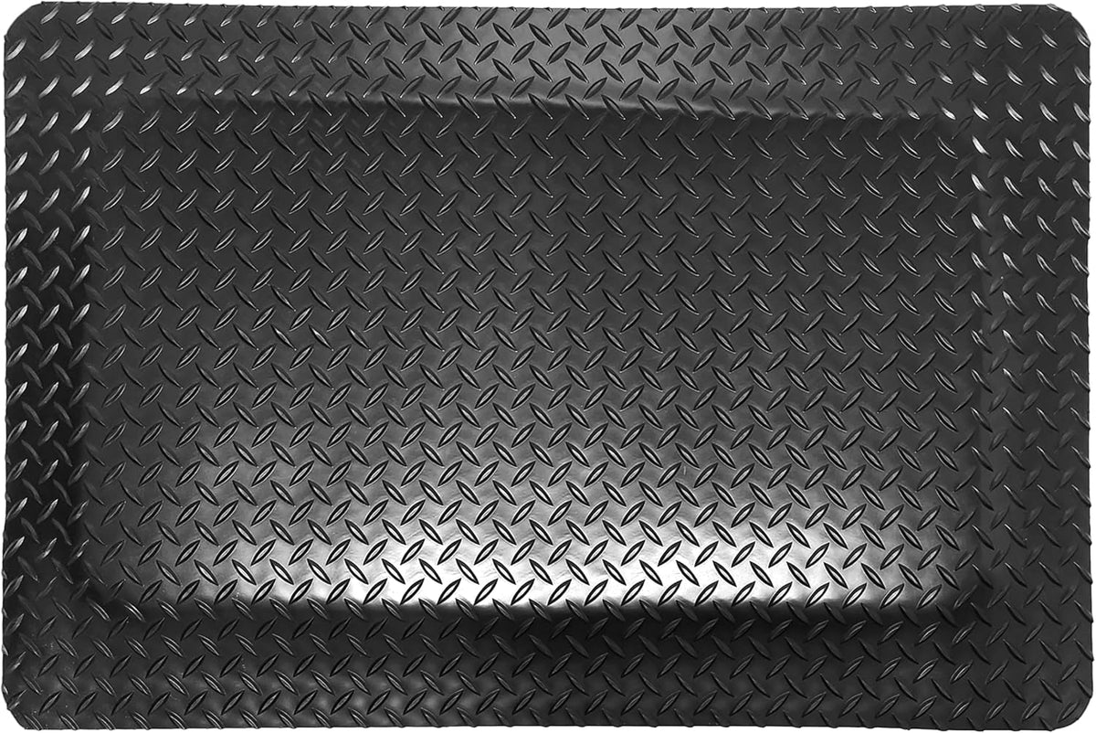 Rhino Mats, American Classic Diamond Anti-Fatigue Mats, Industrial Ergonomic Comfort Standing Mat for Work, Home, Garage, Office, Kitchen or Anywhere (Black 9/16" Thick, 3 FT. x 3 FT.)