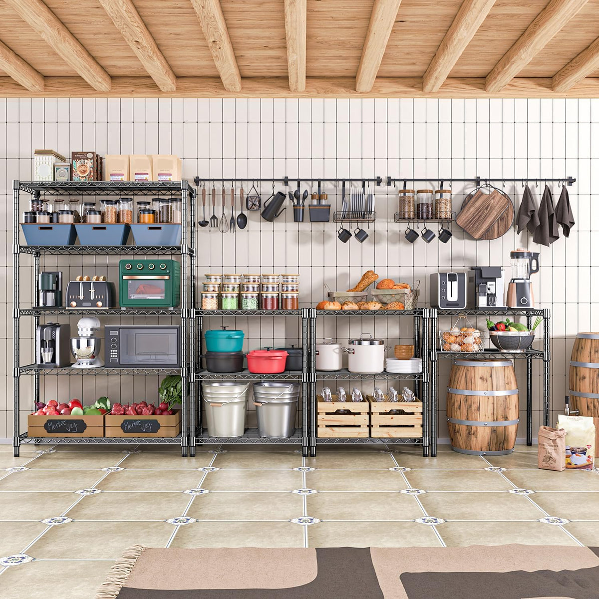 4080 lbs Steel Storage Shelving 6-Tier Utility Shelving Unit Steel Organizer Wire Rack for Home,Kitchen,Office,Garage, 17.7" D x 47.2" W x 72.3" H