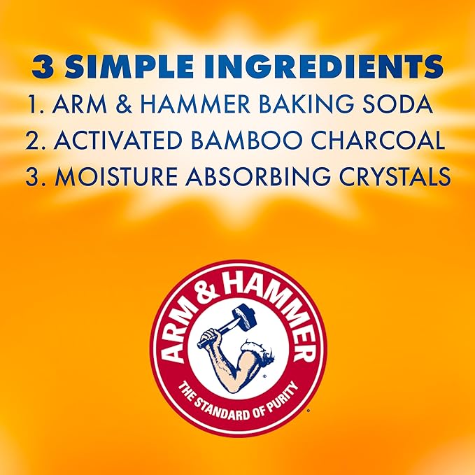 Arm & Hammer Essentials Disposable Moisture Absorber and Odor Eliminator Tub, Fragrance Free, 1 lb., Attracts and Traps Excess Moisture, Ideal Closet Dehumidifier (Pack of 3)