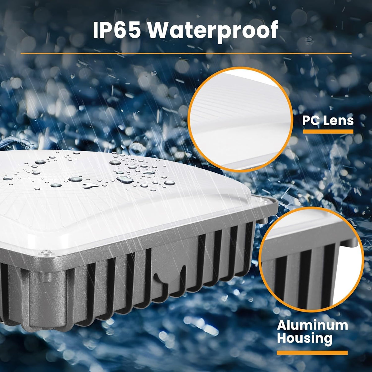 70W LED Canopy Lights 4Pack, 30/45/60/70W Selectable, 3CCT 3000/4000/5000K, Commercial LED Canopy Lights Outdoor for Gas Station Carport Garage Warehouse, IP65 Waterproof, 100-277V Dim, ETL Listed