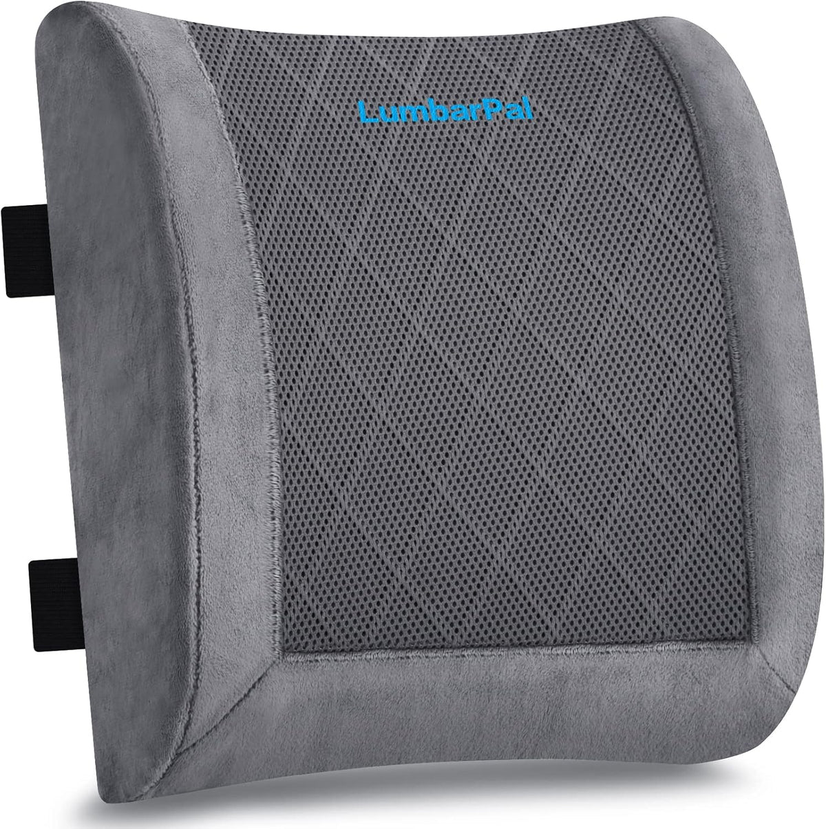 Lumbar Support Pillow for Office Chair Back Support Lumbar Pillow for Car, Gaming, Office Chair - Improve Sitting Posture & Back Pain Relief, Memory Foam, Adjustable Straps, Fluffy Grey