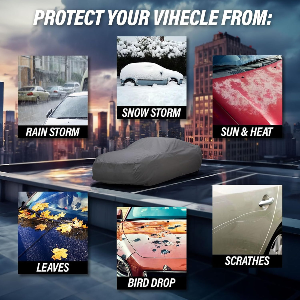 Supreme Full Car Cover – for Pontiac Firebird 1967 1968 1969 Convertible 2-Door Semi Custom Fit Waterproof Full Coverage All Weather Windproof Dust Proof Indoor Outdoor Automobile