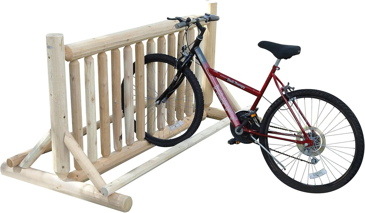 13-Place Bike Log Rack, Outdoor Bike Stand, Freestanding Commercial Bicycle Storage Racks, Standing Rack for Bikes, Bicycle Parking Floor Stand, Ebike Racks, Fat Tire Bikes for Men - Unfinished