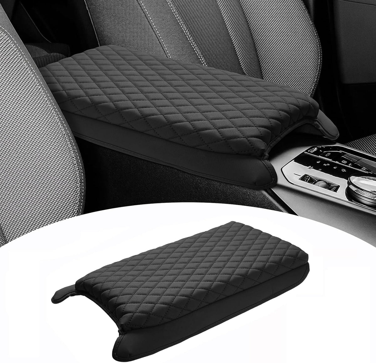 Shademax Custom for 2026 2025 BMW X3 Center Console Cover Armrest Cover for BMW X3 Arm Rest Cushion Pad Leather Middle Console Cover Armrest Seat Box Protector BMW X3 Accessories Anti-Scratch Black