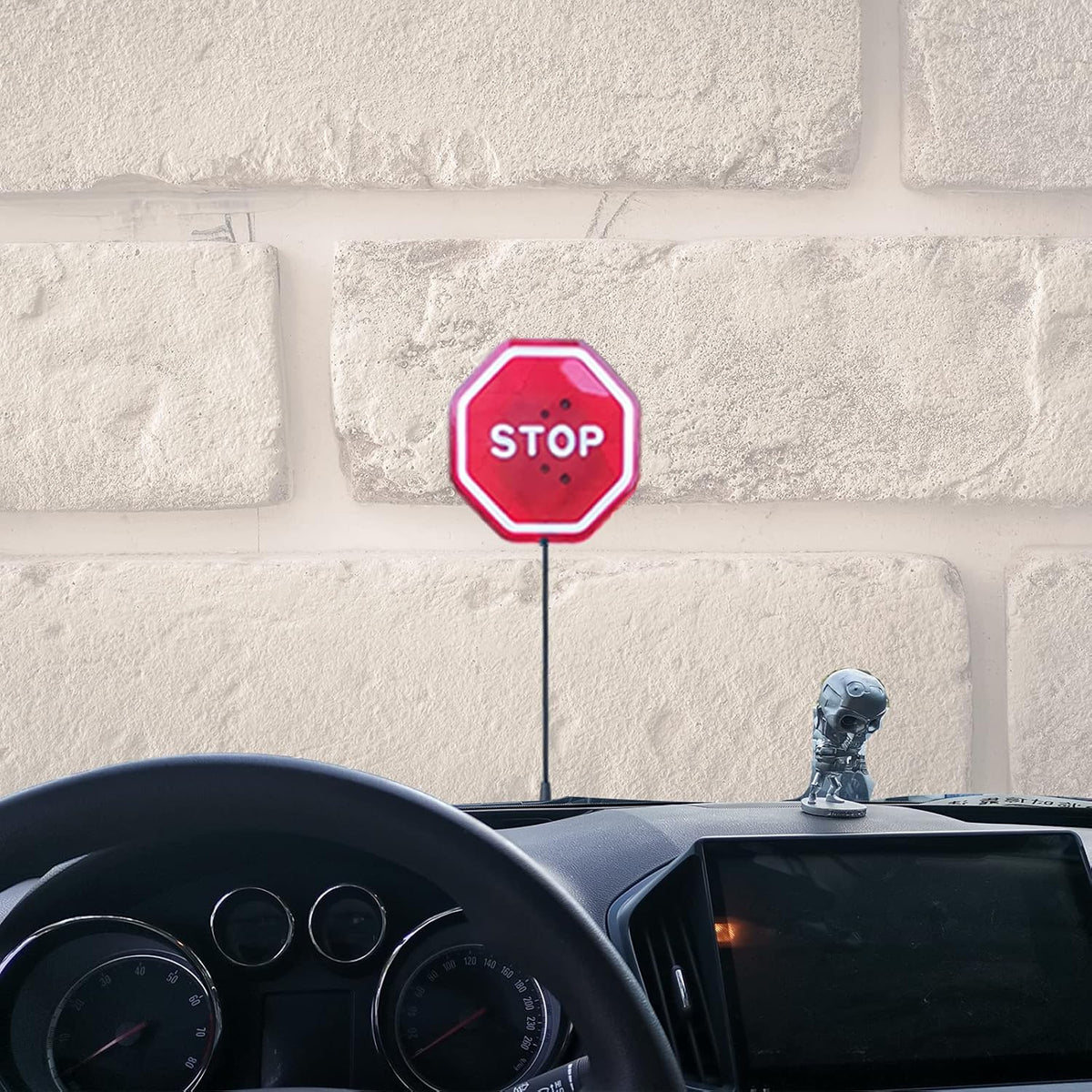 Parking Garage Flashing Stop Sign - Stop Sign for Garage Parking, Adjustable Height Parking Assist, LED Garage Car Stop Indicator, 1-Pack