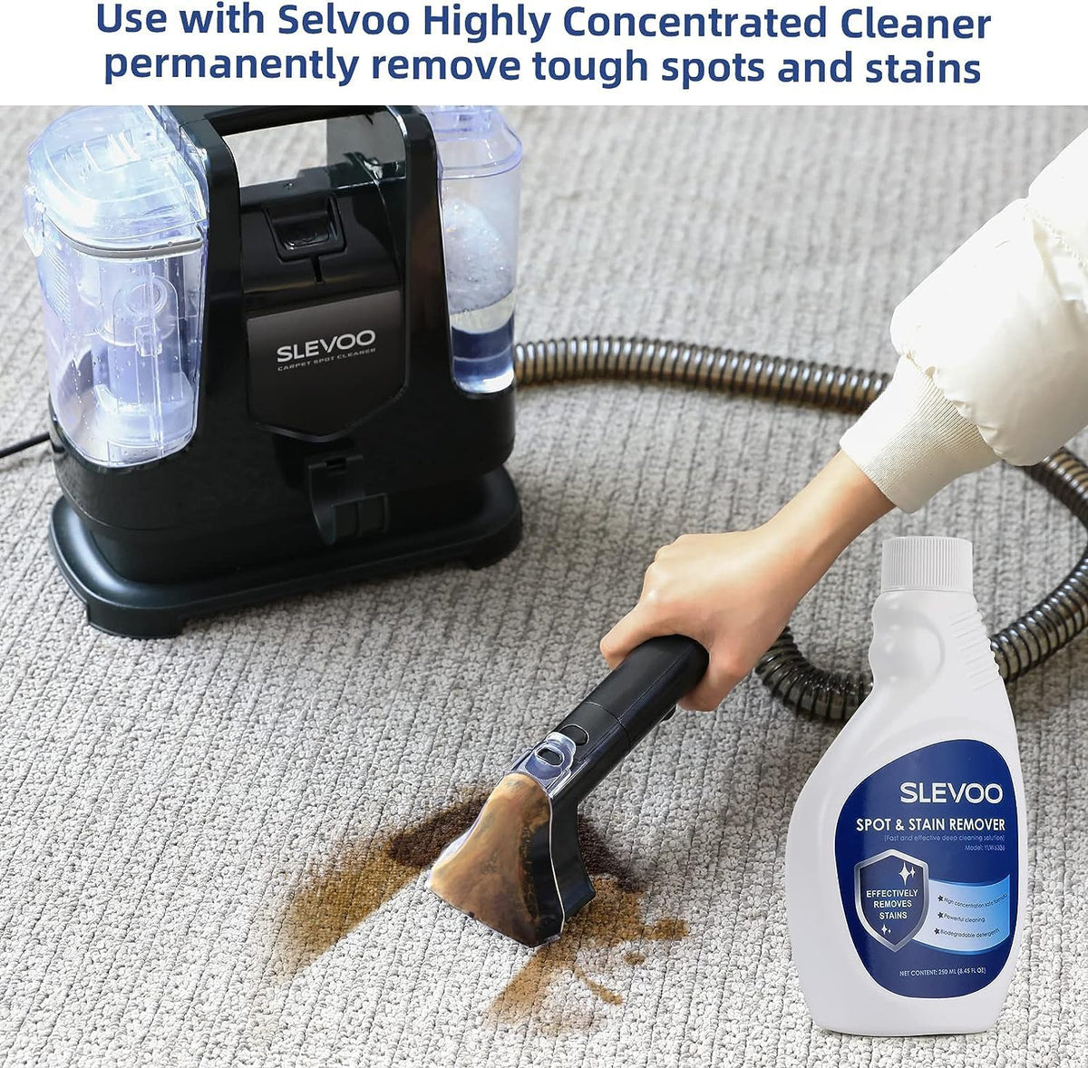 Carpet Cleaner Machine 10.5Kpa Strong Suction, 400W Powerful Motor, Portable Upholstery Cleaner with Spot and Stain Remover for Pet Accident, Rugs, Carpet and Upholstery