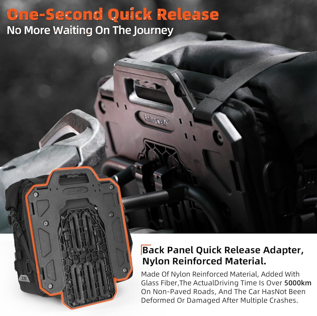 Rhinowalk Motorcycle Saddlebag 35L Waterproof, Quick Release Motorbike Side Bag, Universal Fit Motorcycle Side Bag (1-Piece)