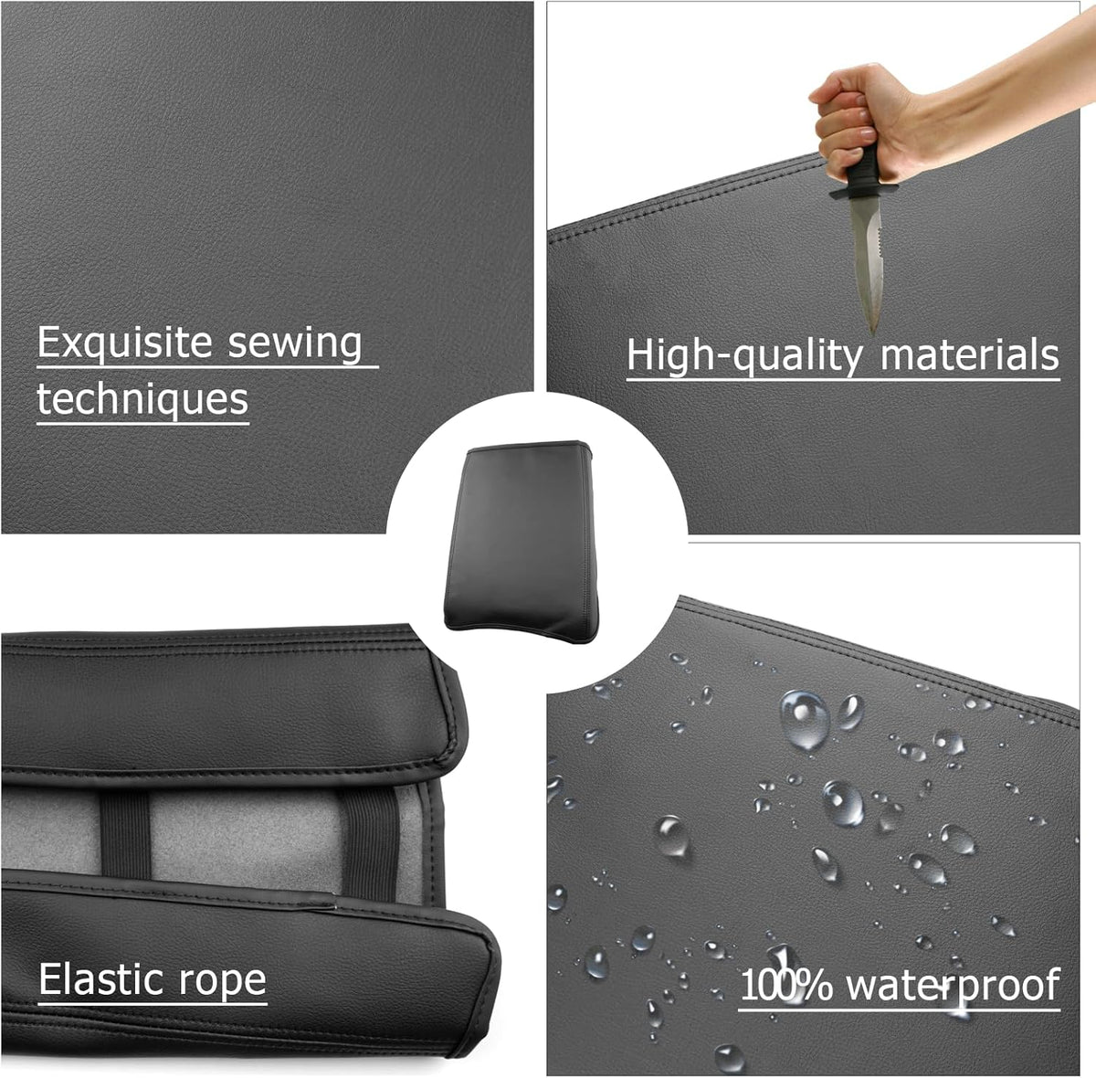 LUWU Center Console Cover Compatible with 2023 2024 2025 Honda Pilot & 2024 2025 Ridgeline & 2024 2025 2026 Honda Passport Accessories Armrest Console Cover Interior Accessories Leather (Thin Black)
