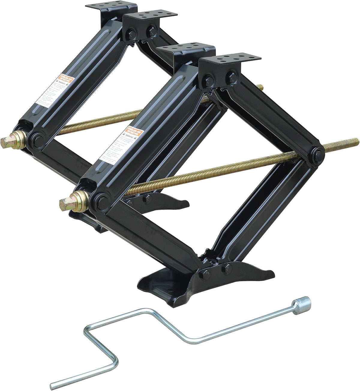 Bastion Distribution Two New 24" Scissor Jacks with Crank Handle | 5000 lbs Capacity | 4-24” Height | Spray-Tested Powder Coated | BJ-5000MSJ24