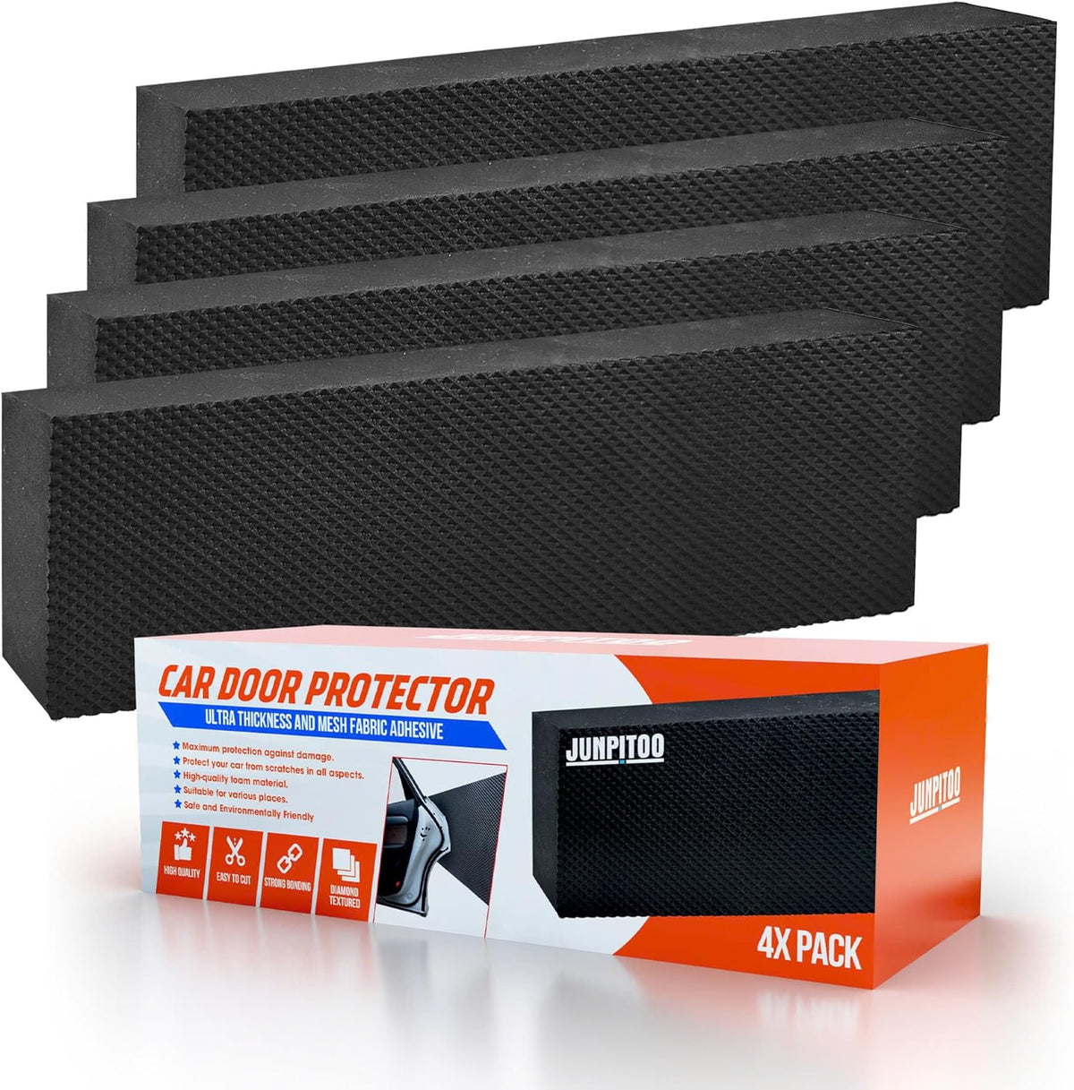 Garage Wall Protectors (4 Pack) - 1.2 Inches Thick Foam Bumper Guards for Car Door Protection, Scratch Resistant, Waterproof & Easy to Install, Heavy-Duty Garage Parking Safety Shields for Walls