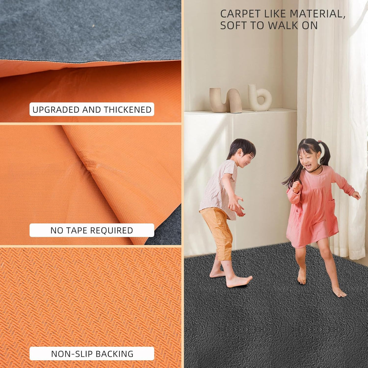 Garage mats for Floor Upgraded, 17 x 7.4 Ft, Garage Floor mats for Under car, Oil Spill mat, Absorb Oil Quickly，Reusable, Protects Floor 3mm TPR Non-Slip Thickening