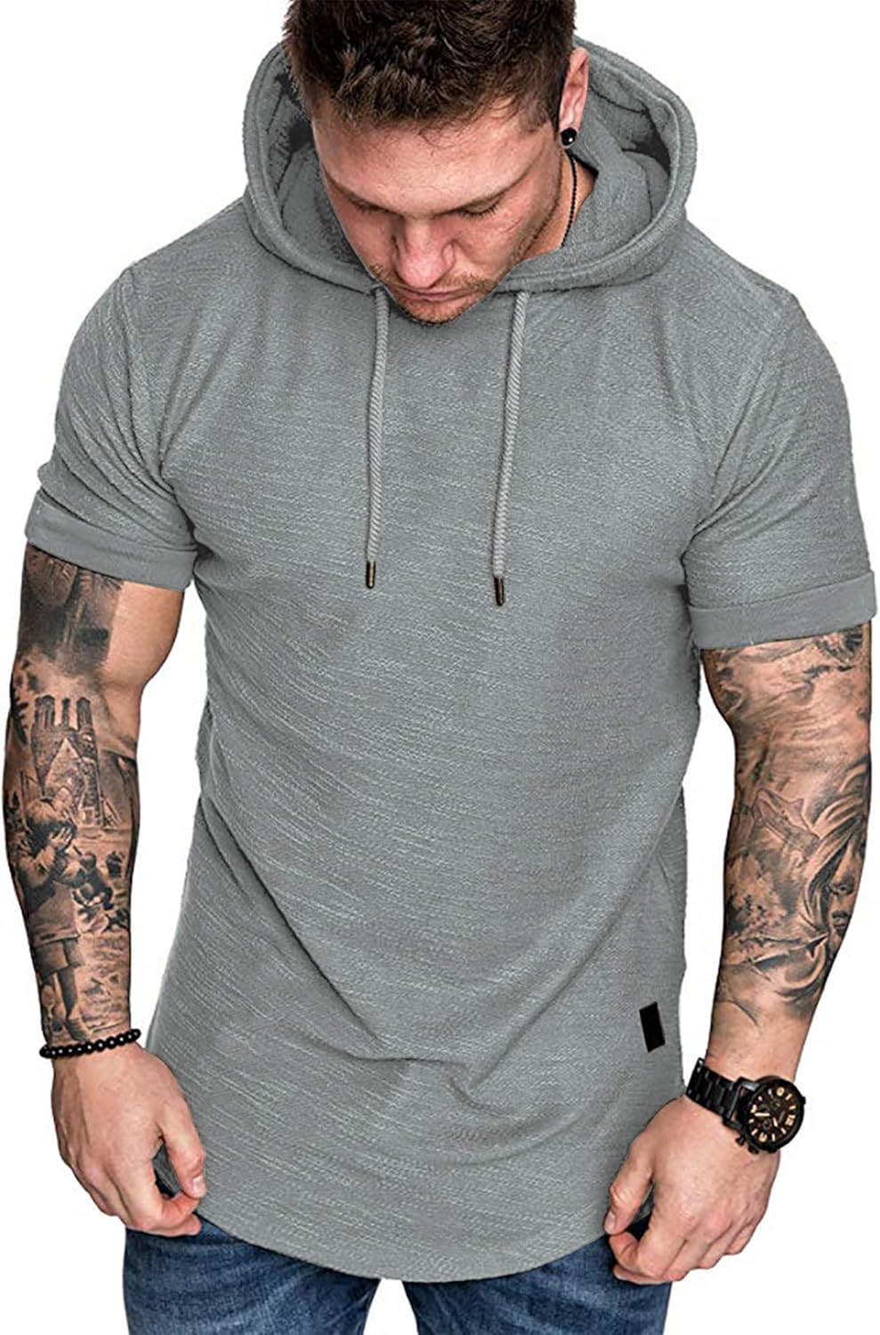 Lexiart Mens Fashion Athletic Hoodies Sport Sweatshirt Solid Color Fleece Pullover