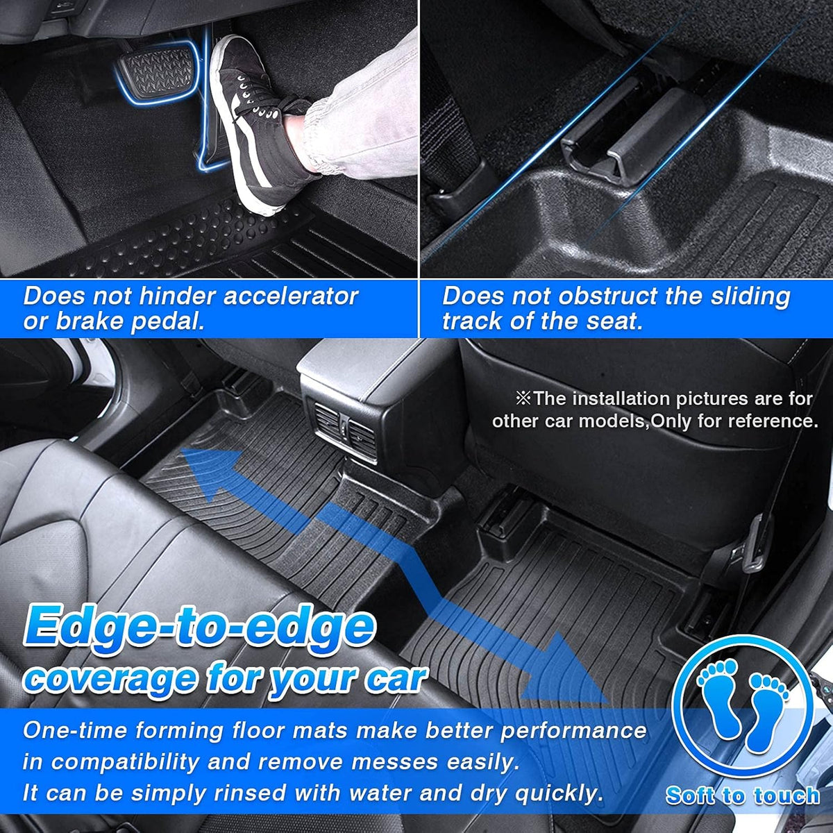 Cartist Floor Mats Compatible with Ford Bronco Sport 2021-2024 2025 2026 All Weather Floor Liners for Ford Bronco Sport Accessories 1st and 2nd Row Carpet Protection Mat Set