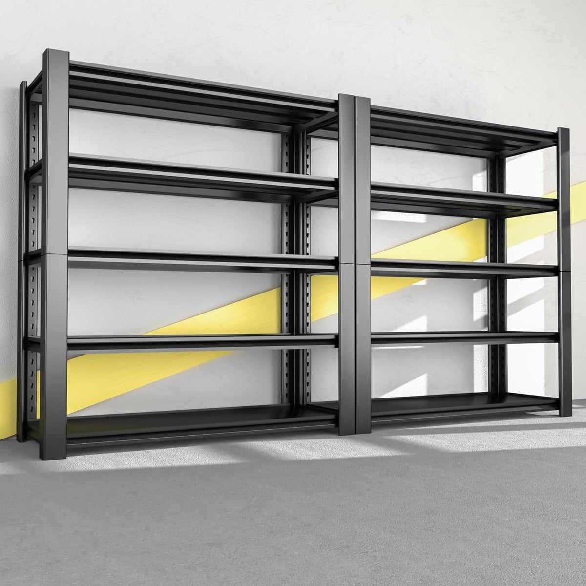5-Tier Garage Shelving Heavy Duty, 3000 LBS Capacity Metal Storage Rack 76" H x 60" W x 24" D, Adjustable Shelves Unit for Garage, Warehouse, Basement, Pantry, Workshop.2 Pack