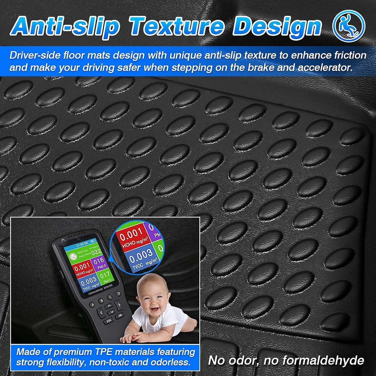 Cartist Floor mats Fit for 2018 2019 2020 2021 2022 2023 2024 Audi Q5/SQ5 5 Seating All Weather Floor Mats for Q5/SQ5 Accessories Heavy Duty TPE Odorless