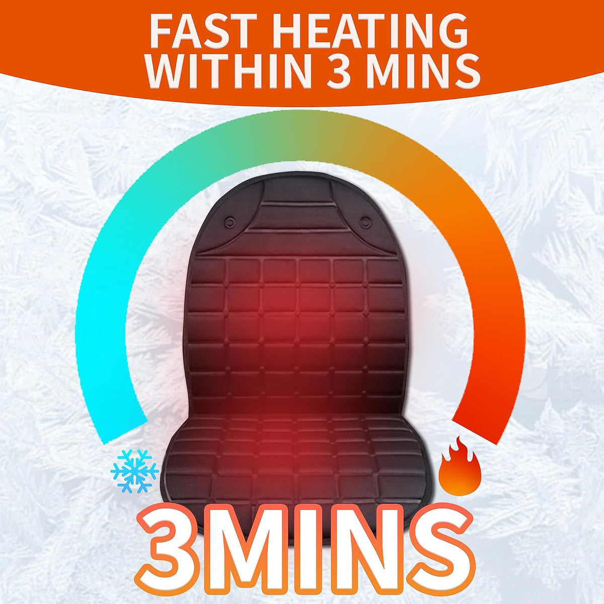 Heated Seat Covers, 2 Fast Heating Models Heated Seat Cushion Black