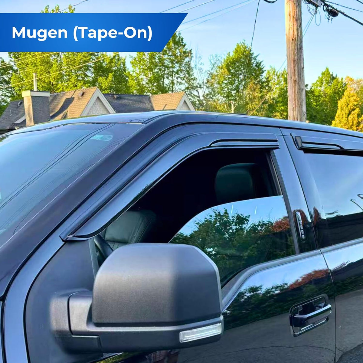KPY Window Visor Compatible with Mercedes-Benz ML 2006-2011, 4PC Rain Guard Side Window Vent Deflectors Tape-On Mugen Style, 2006 2007 2008 2009 2010 2011