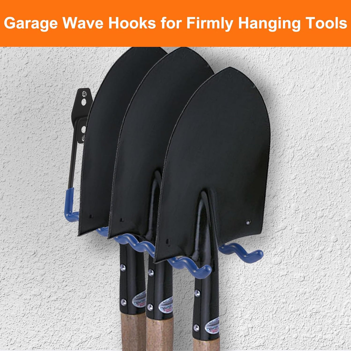 Wall Mounted Garage Hooks Tool Organizer, 10 Inch Garage Storage Hook Heavy Duty Utility Wall Hangers Blue for Ladders, Hose, Garden Tools, Set of 4