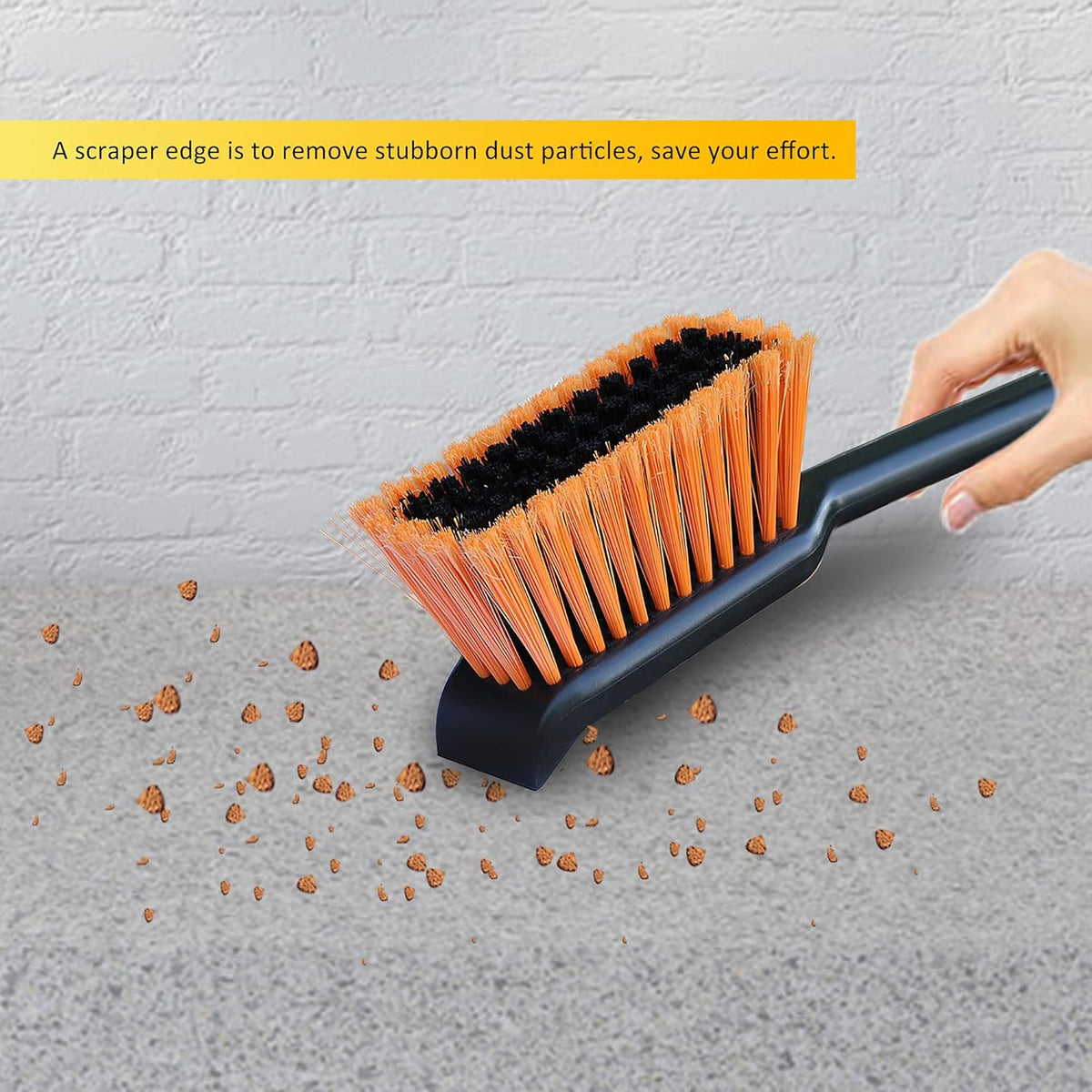 PHYEX 1-Pack 17" Heavy Duty Metal Dust Pan with Cleaning Brush Set