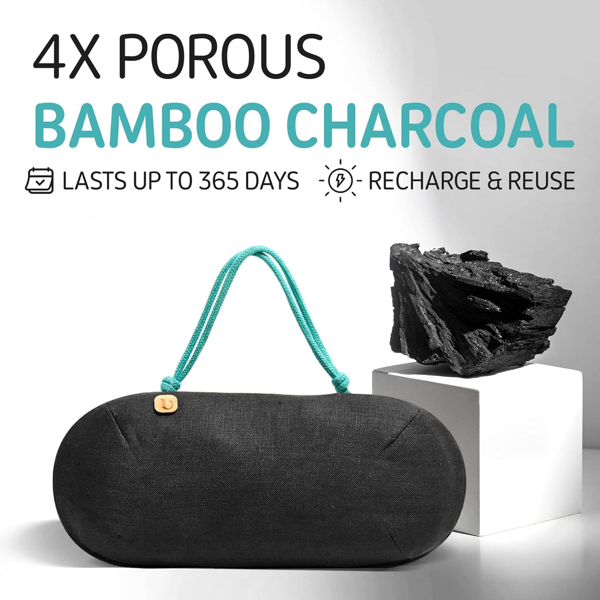 Car Air Freshener - Lasts 365+ Days No Chemicals 100% Activated Bamboo Charcoal Fragrance-Free Deodorizer, Natural Auto Odor Eliminator, Purifier, Neutralizer, Absorb Smoke Smell