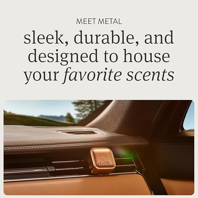 Drift Metal Vent Clip 3x Refills - Car Air Freshener - Scent Diffuser for Car - Metal Odor Eliminator - Cabana