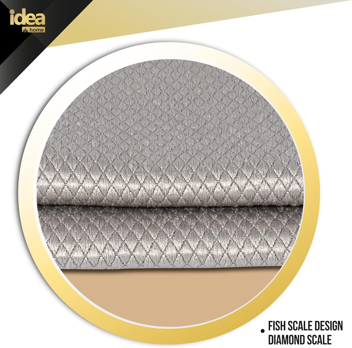 Idea Home Premium Microfiber Cleaning Cloth Ultra Absorbent Streak and Lint Free Fish Scale Large 16 x 24 Polishing Glass Drying Towel (2 Pack)
